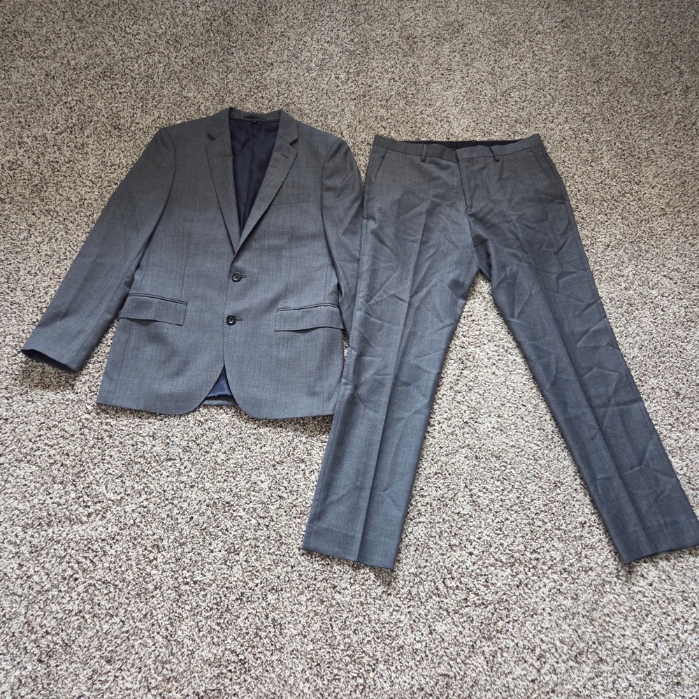 J.Crew Ludlow Suit Men 38R Grey Excellent Tollegno 1900 Italian Wool 2-Piece
